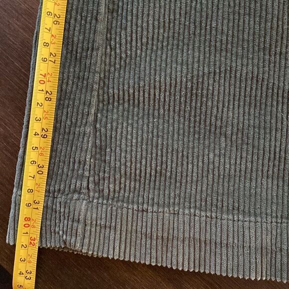 Free people green corduroy pants flare pockets size 0 - Picture 8 of 10